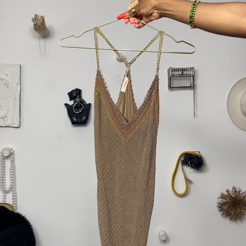 Muchacha Crochet Brown Dress